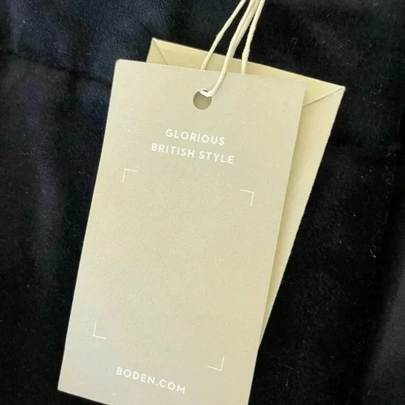 Boden black velour straight leg pants